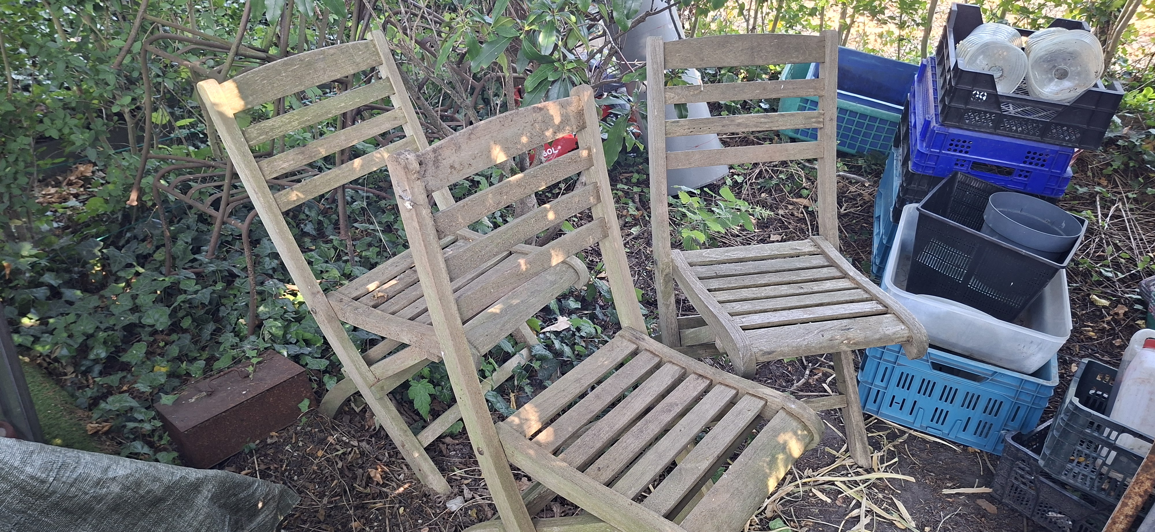 Chaises jardin en teck