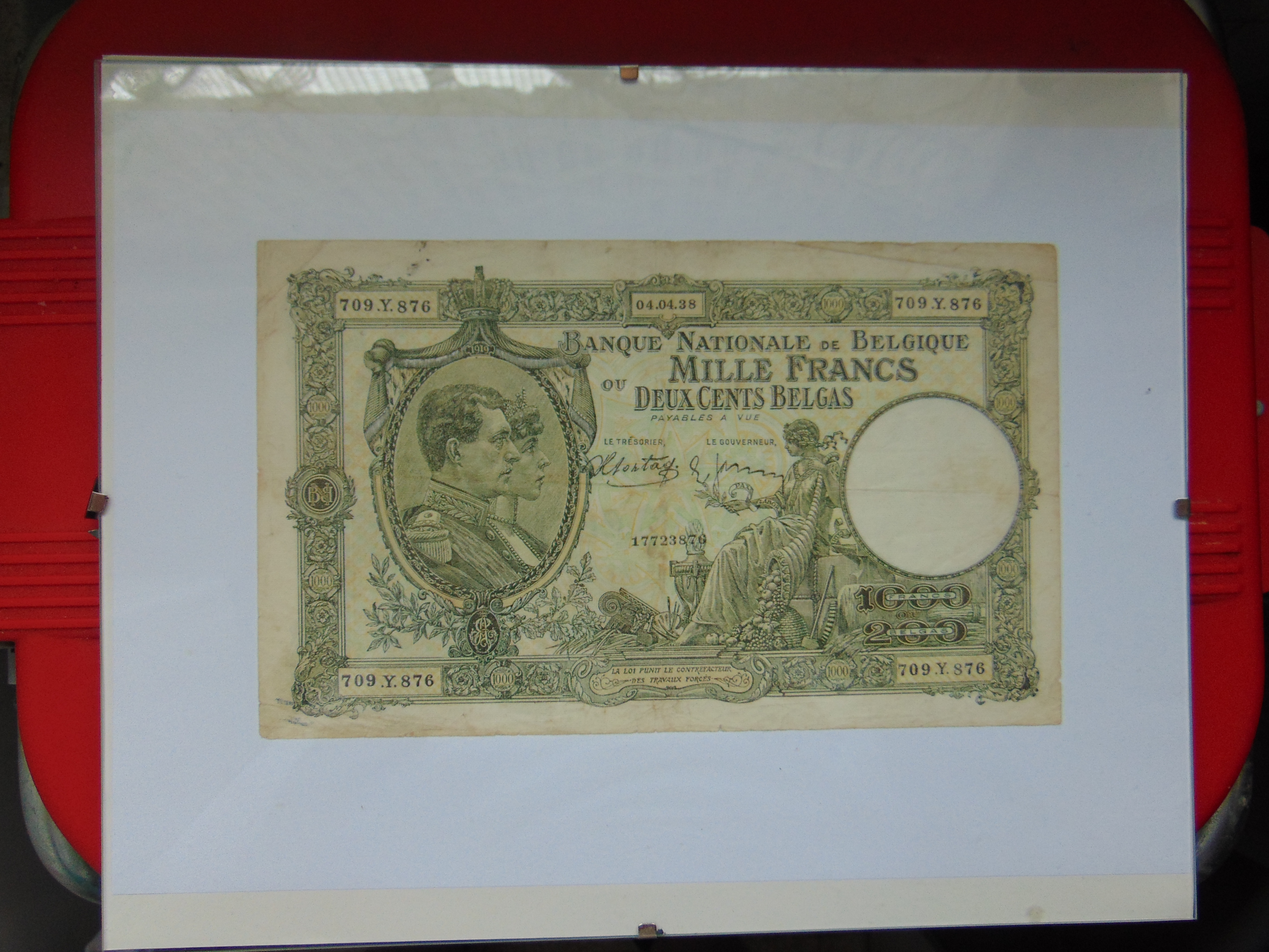 billet de 200 belgas ou 1000 francs belge 