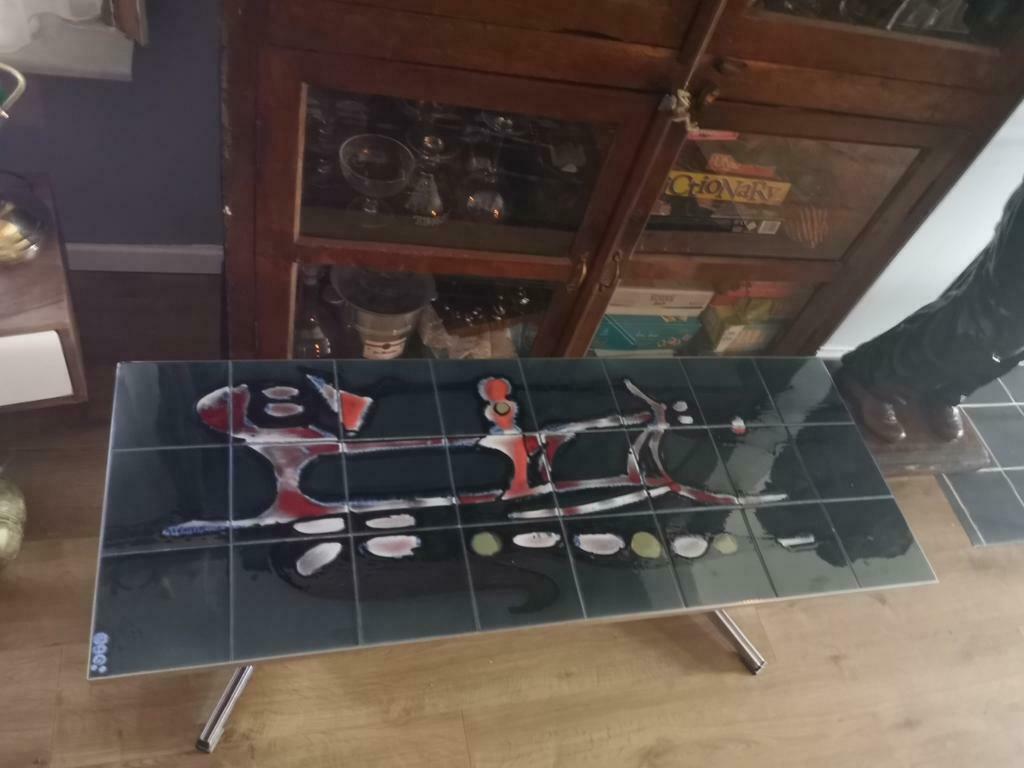 Table basse c?ramique sign?e Adri,des ann?e 60