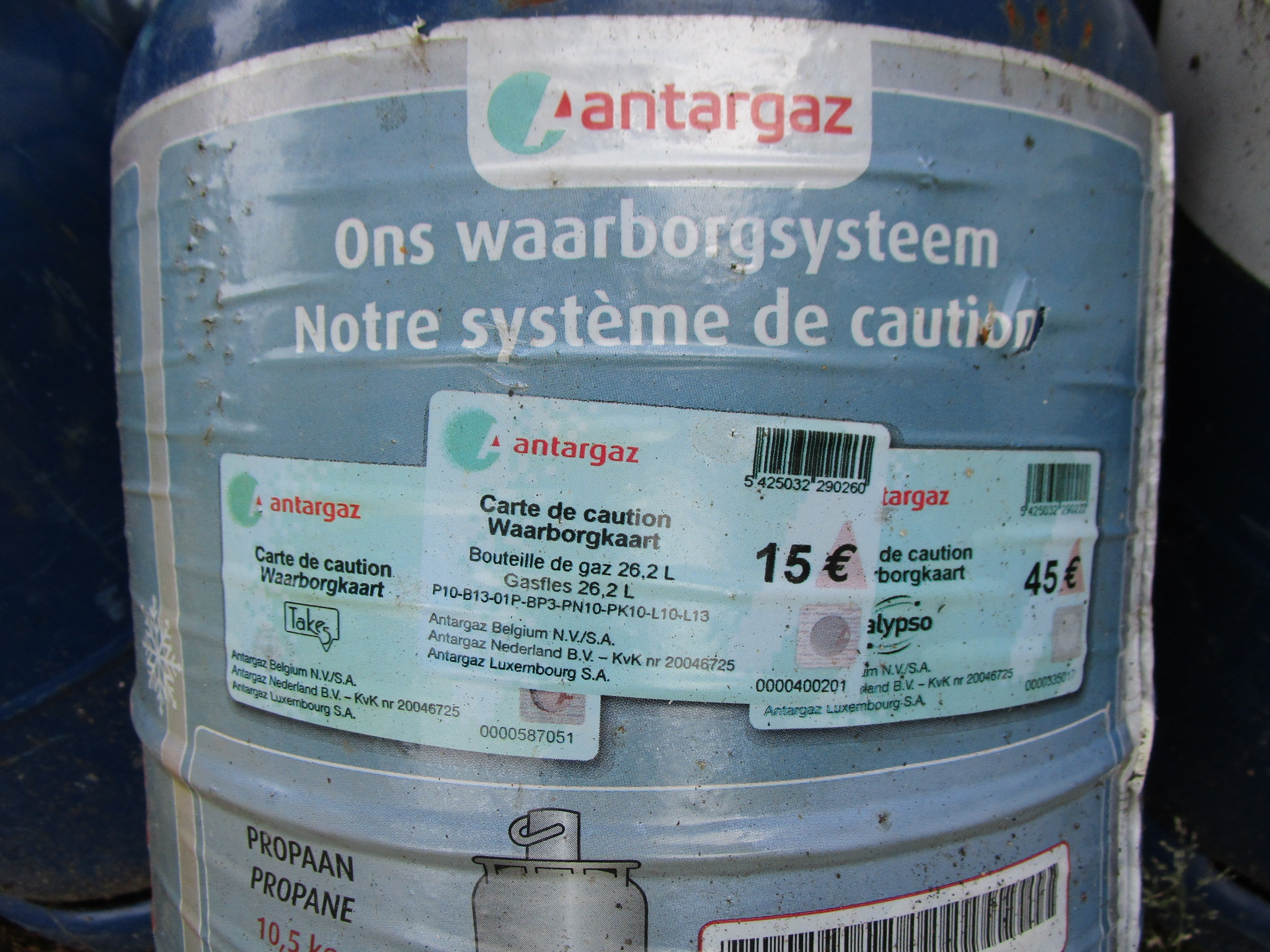 Bonbonnes de gaz vides